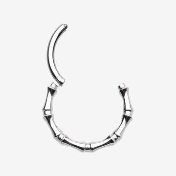 Detail View 1 of Tribal Bones Steel Clicker Hoop Ring